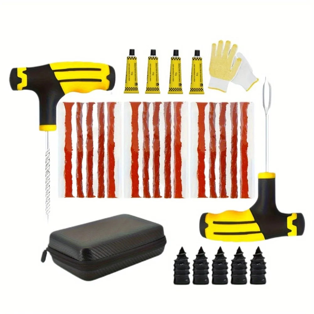 Emergency Tire Puncture Repair Kit for Cars and Motorcycles