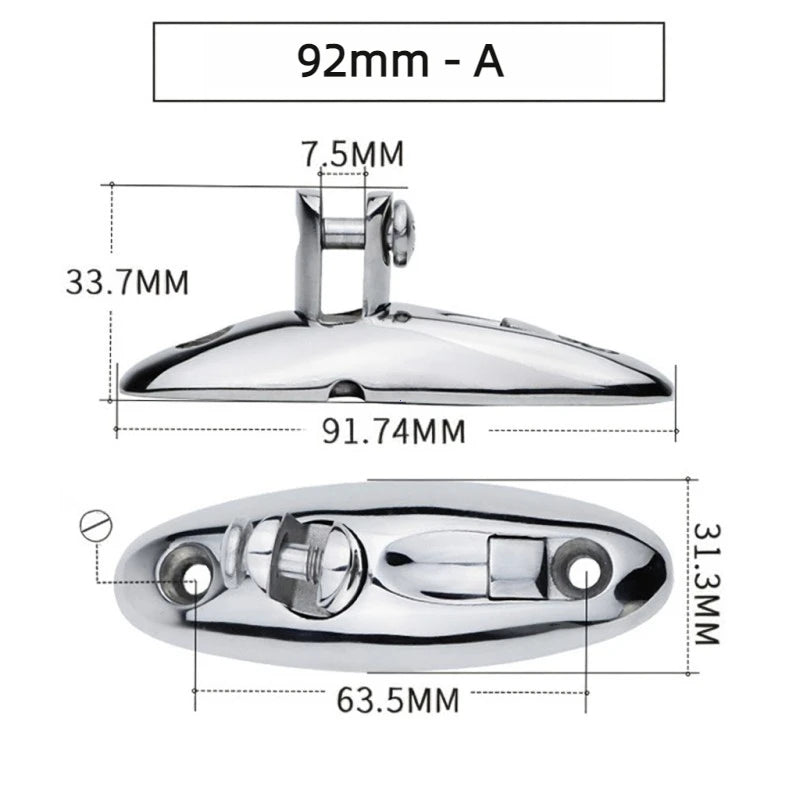 Stainless Steel Quick Release Marine Bimini Top Deck Hinge - 24