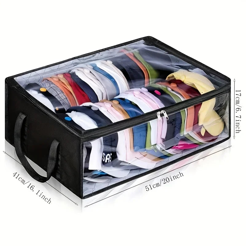Extra-Large Foldable Hat Storage Box with Clear Viewing Window - 3