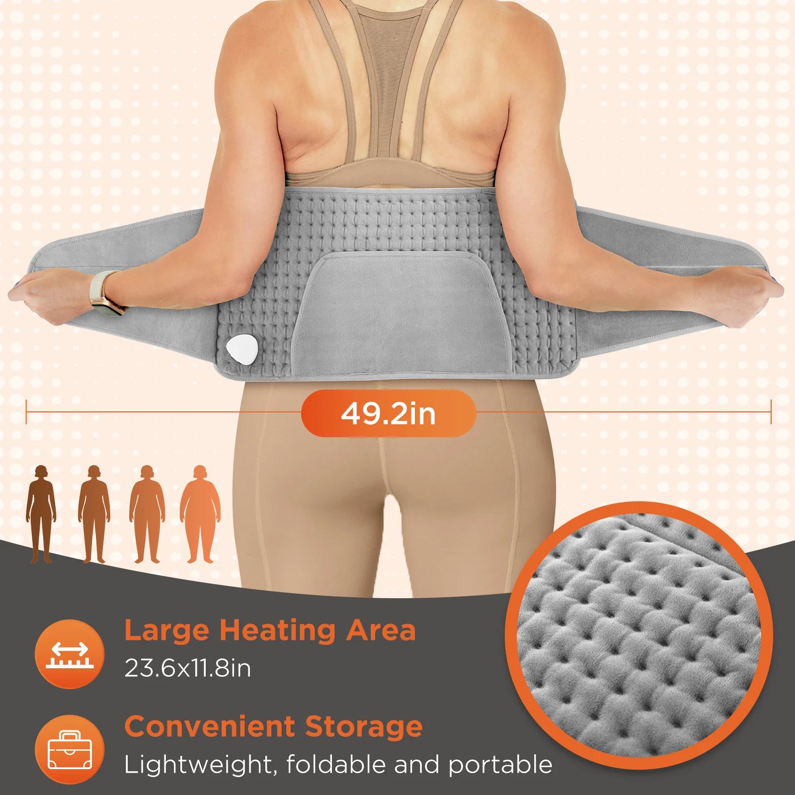 Electric Heated Waist Wrap with Hand Pockets and Timer - 13