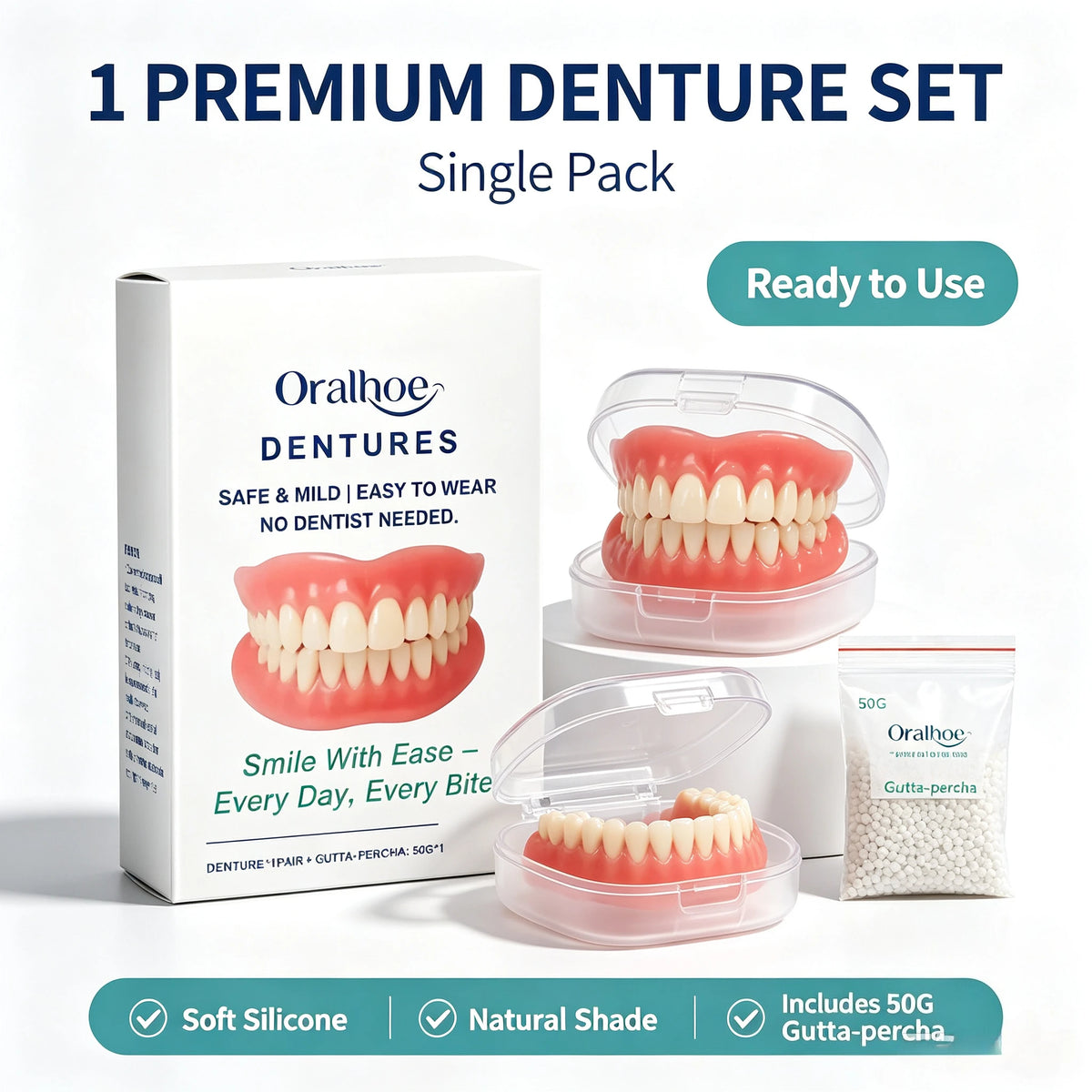 Portable Denture Storage and Cleaning Care Kit