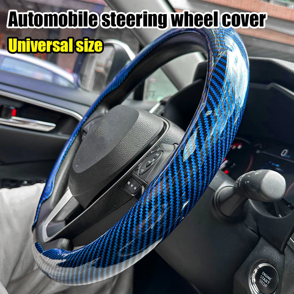 Universal Carbon Fiber Texture Car Steering Wheel Cover