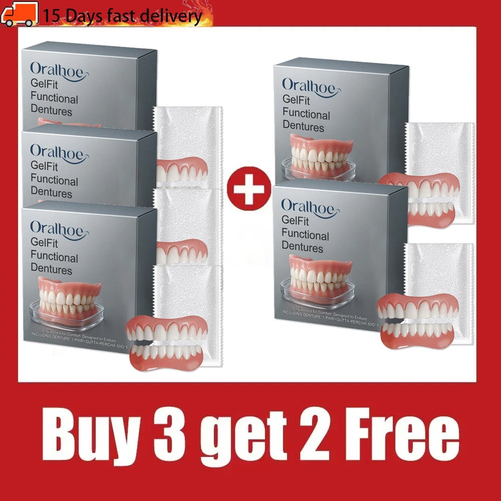 Comfortable Silicone Temporary Denture Set for Natural Smile