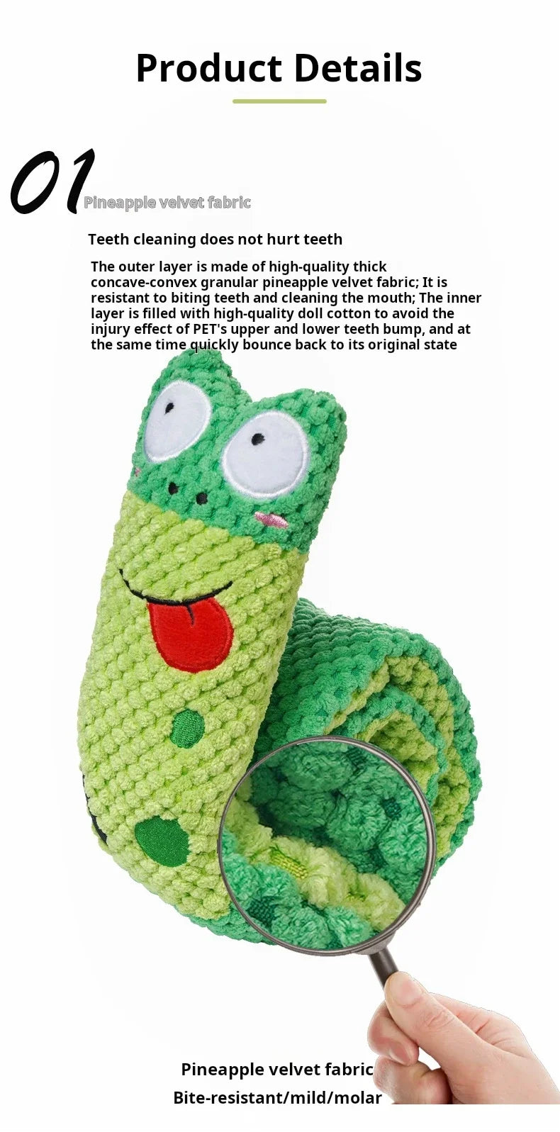 Foldable Squeaky Snail Plush Chew Toy for Dogs - 8