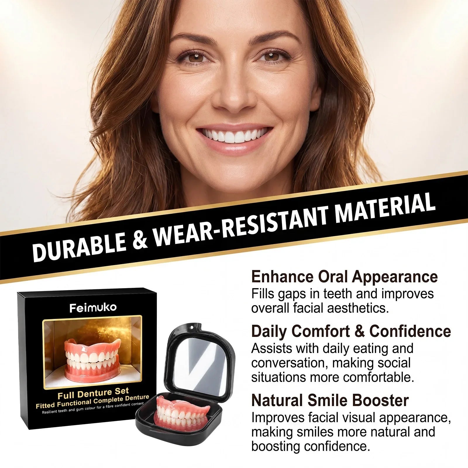 Comfort Fit Silicone Denture Set for Natural Looking Smile - 9