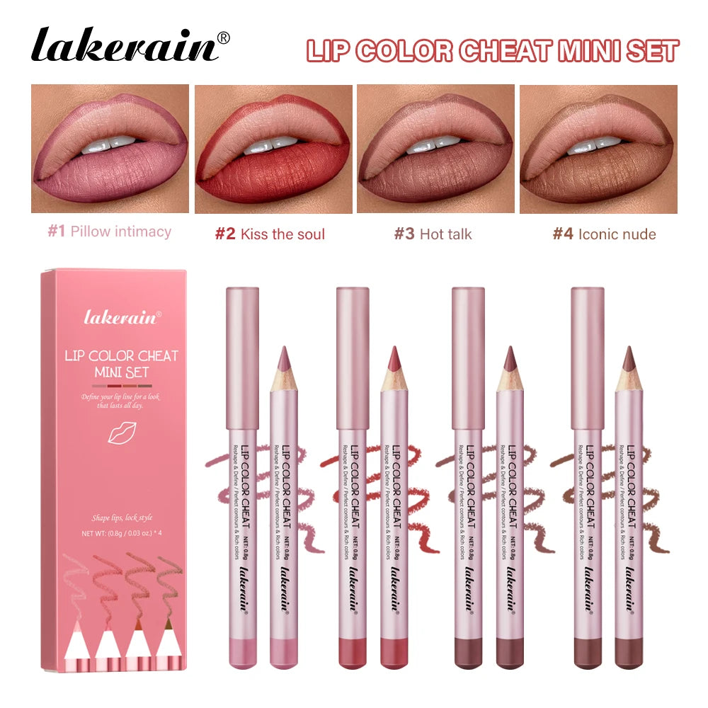 Waterproof Matte Lip Liner Pencil Set - 1