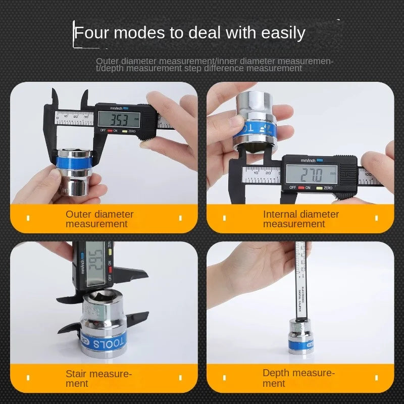 Digital Caliper Measuring Tool Carbon Fiber Vernier Gauge Micrometer