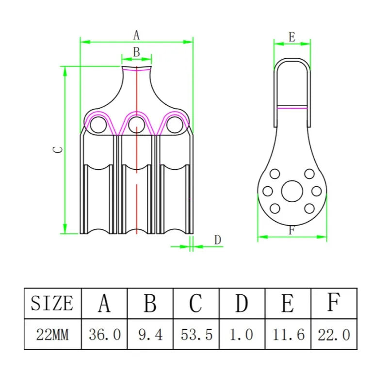Stainless Steel Locking Pulley for Marine and Outdoor Rope Applications - 2