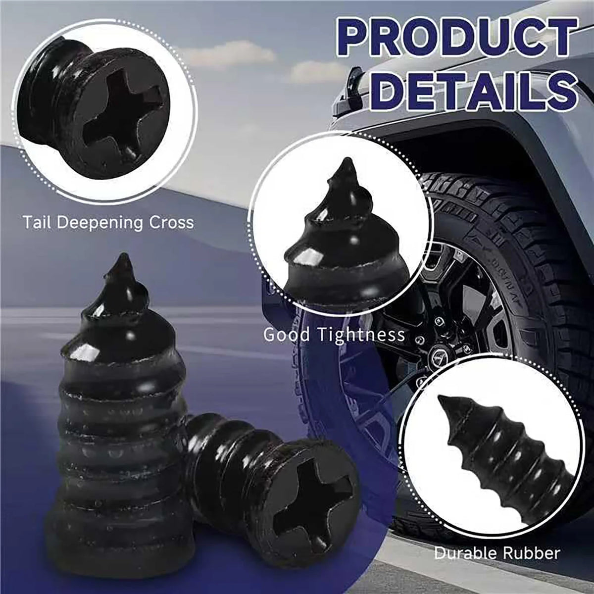 Emergency Tubeless Tire Puncture Repair Screw Set
