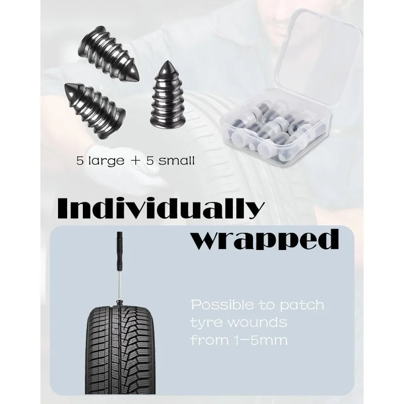 Emergency Tire Puncture Repair Kit for Vehicles - 4
