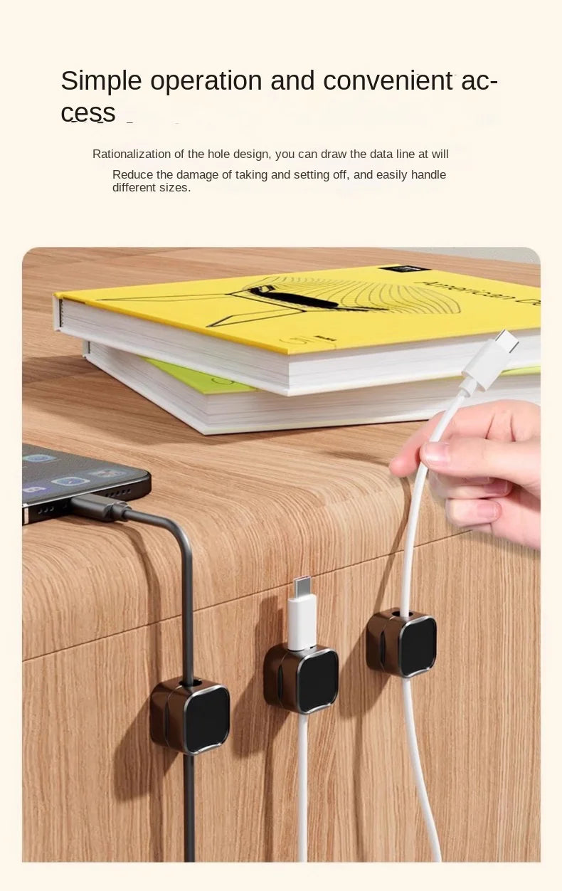 Adjustable Adhesive Cable Organizer Clips for Desk and Home - 9
