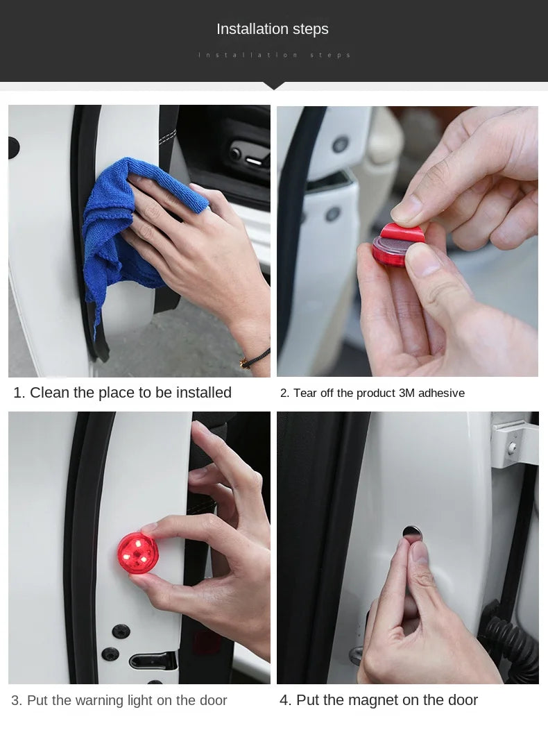 Wireless LED Car Door Anti-Collision Warning Light - 20