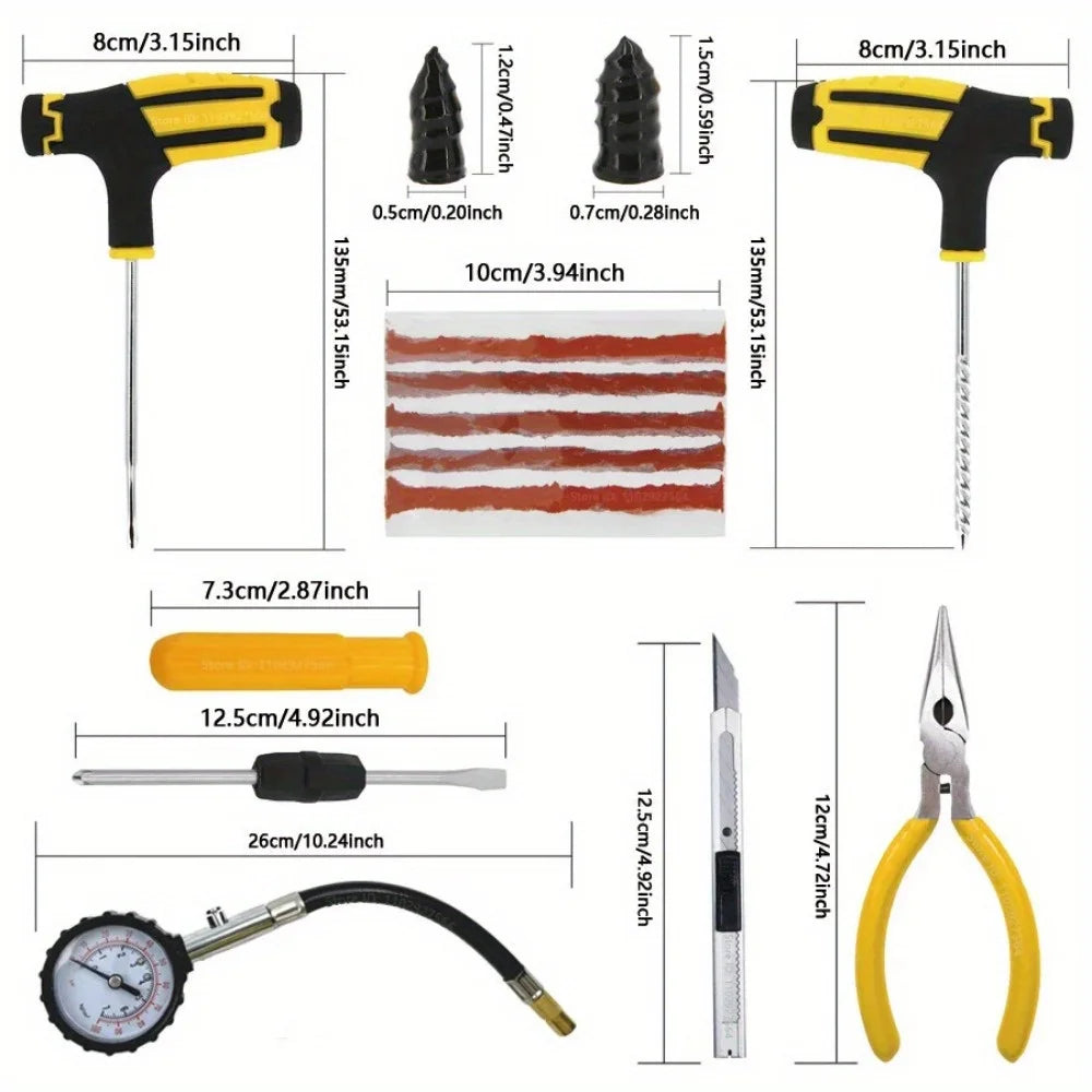 Emergency Tubeless Tire Puncture Repair Kit