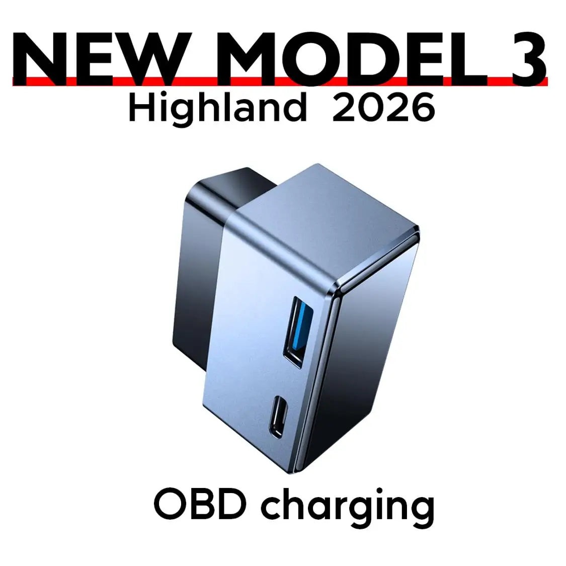 Fast Charging OBD Adapter for Tesla Model 3 Highland and Model Y - 1