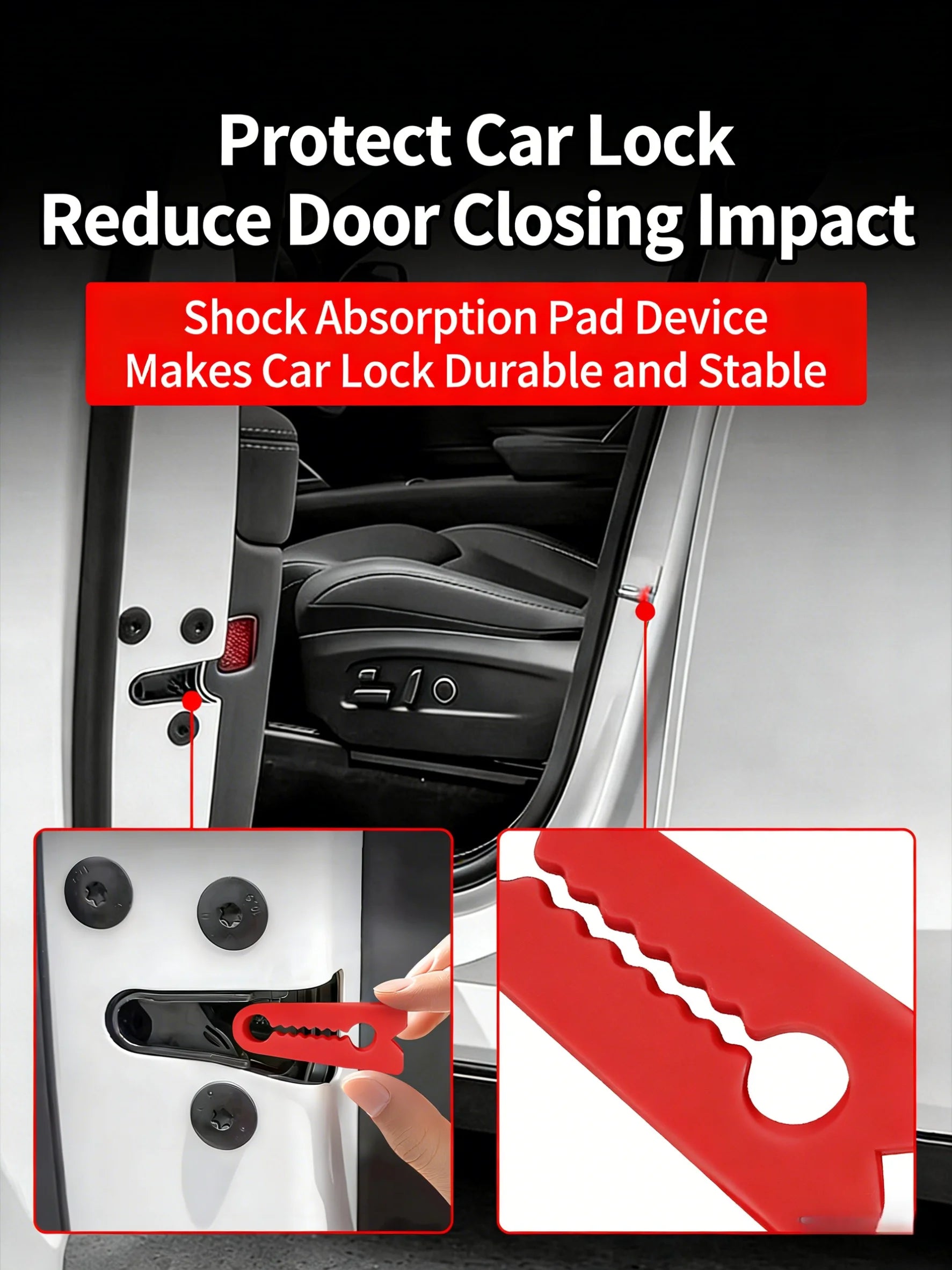 Universal Car Door Lock Shock Absorbing Dampers - 8