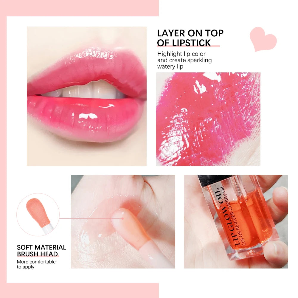 Hydrating Crystal Jelly Lip Glow Oil for Nourished Plump Lips