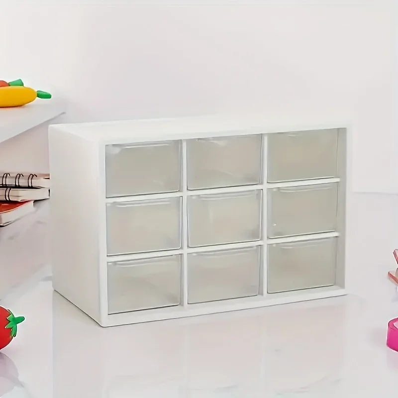 9-Drawer Stackable Desktop Organizer for Makeup and Crafts