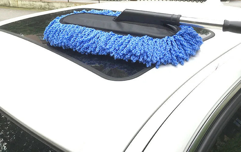 Adjustable Microfiber Car Wash Mop and Cleaning Duster Kit - 18