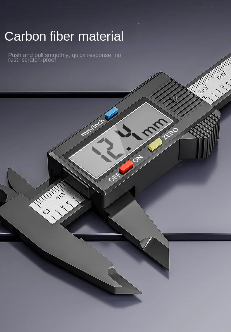 Digital Caliper Measuring Tool Carbon Fiber Vernier Gauge Micrometer