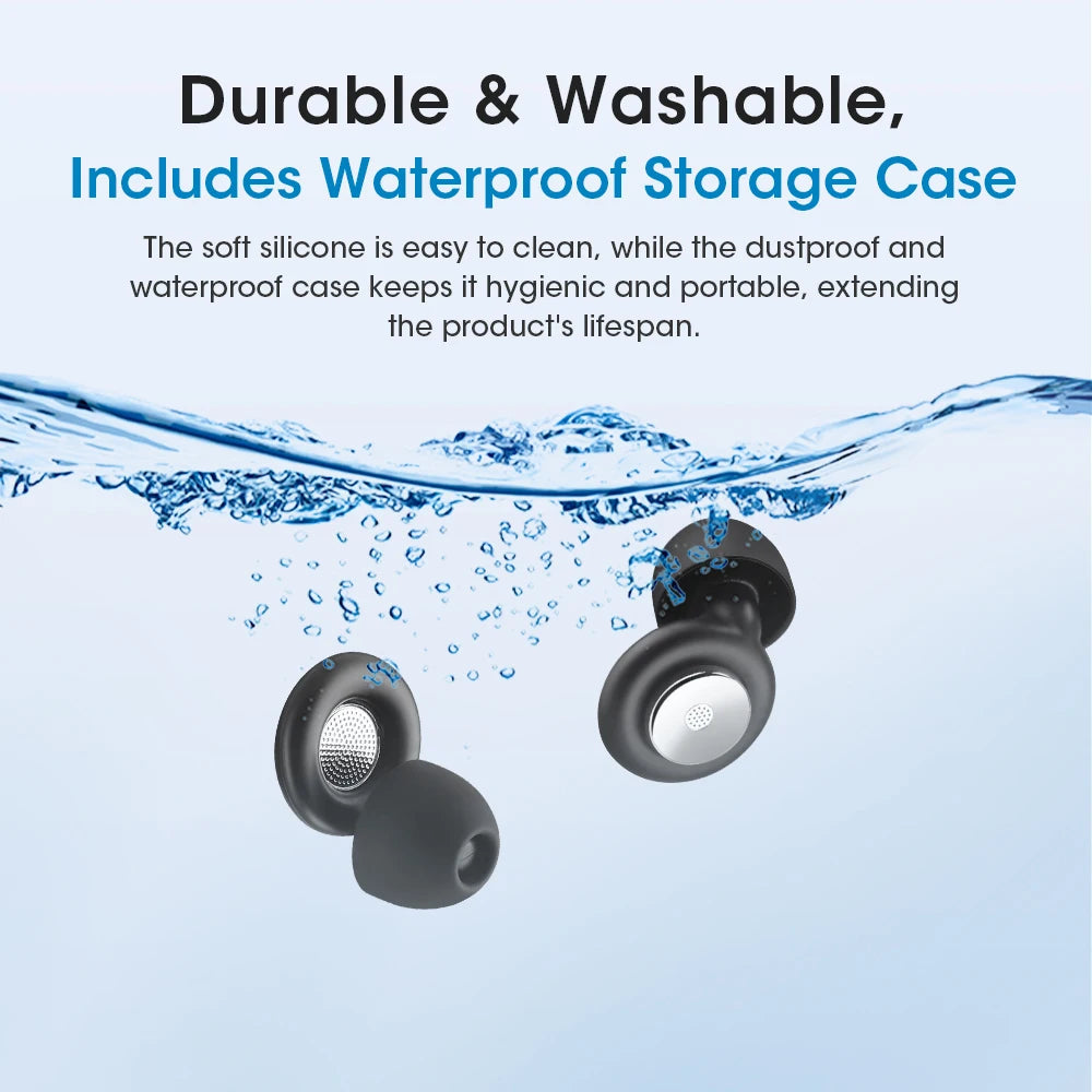 Reusable Noise Cancelling Silicone Ear Plugs for Sleeping