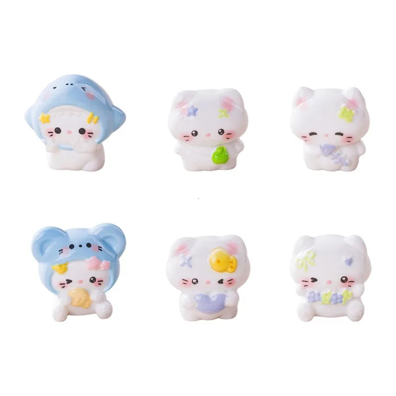 Cute Kawaii Cat Miniature Figurines for Car Dashboard and Desk Decor - 12
