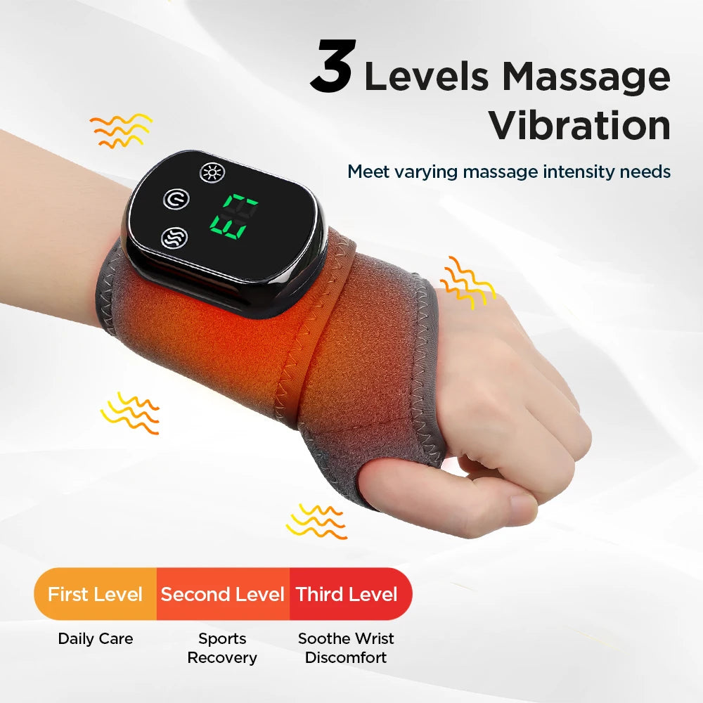 Heated Cordless Wrist Support Massager with 3 Vibration Modes - 2