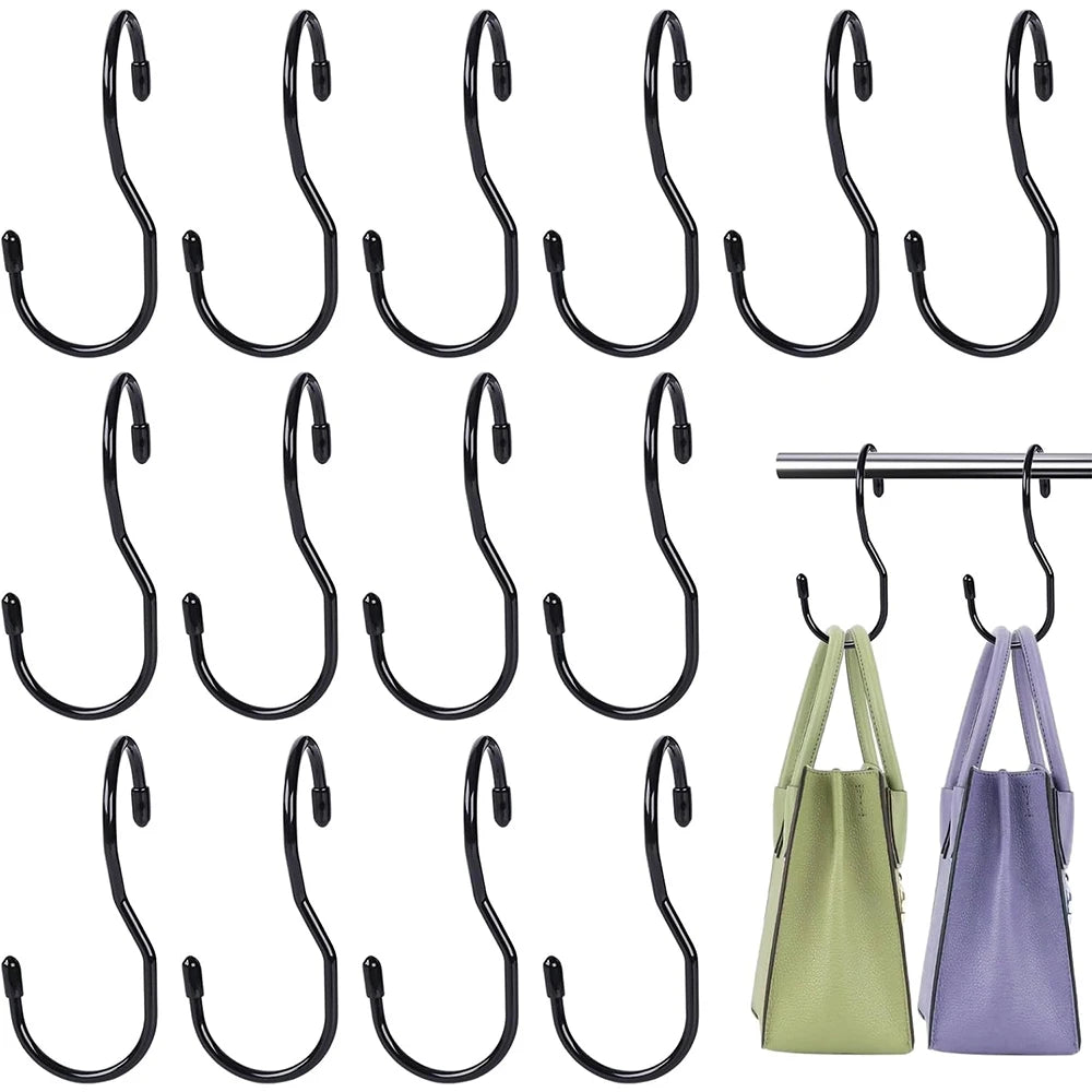 Stainless Steel S-Shaped Storage Hooks for Closet and Kitchen - 1