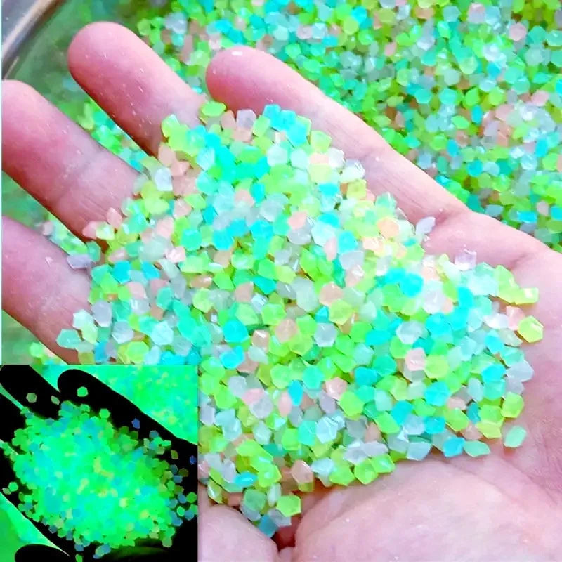 10000pcs Luminous Fluorescent Sand Glow in the Dark Stones for Decor - 10