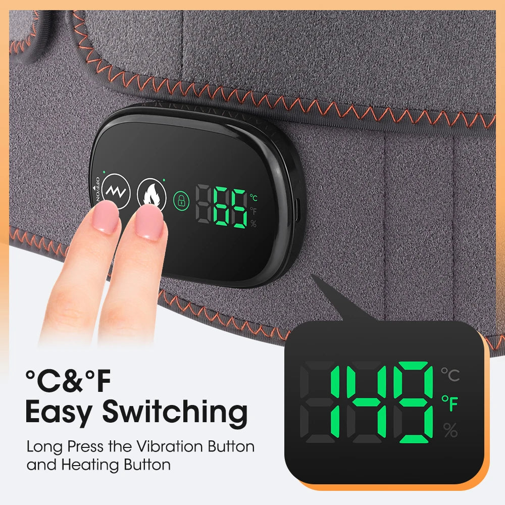 Heated Vibrating Waist Massage Belt for Back Pain Relief