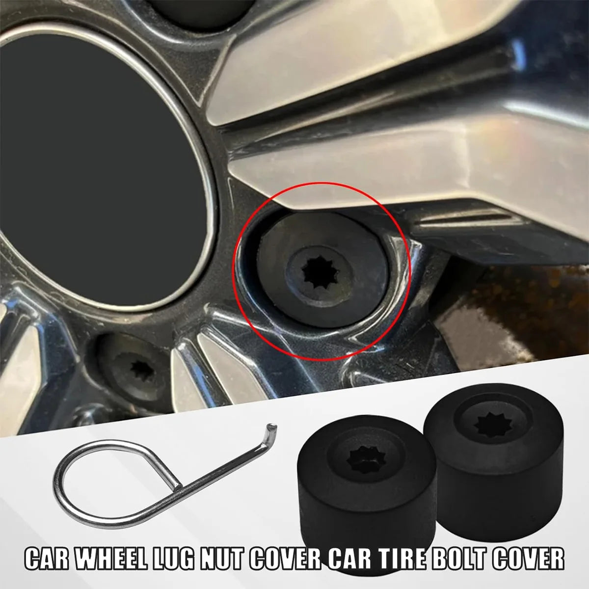 24PCS 17mm Car Wheel Nut Bolt Covers Hub Screw Protection Caps - 4
