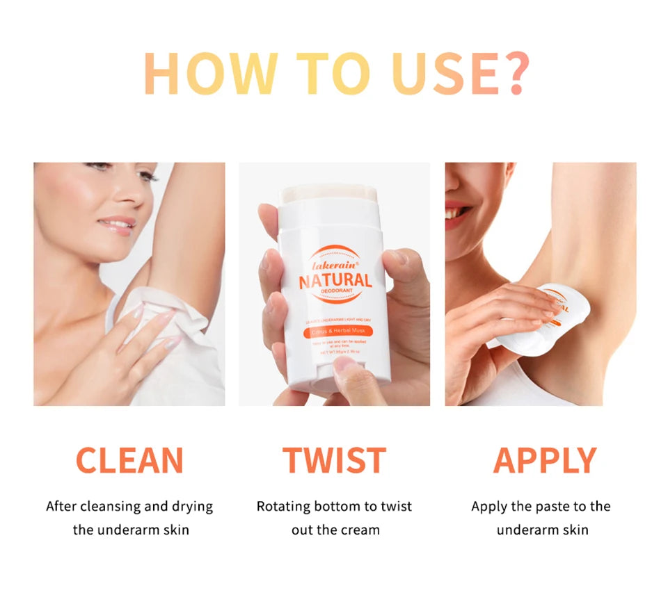 Long-Lasting Natural Solid Deodorant Stick for Freshness