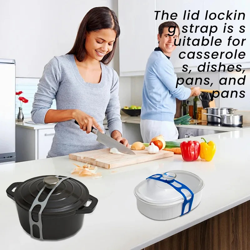 Elastic Pot Lid Securing Strap for Food Transport - 12