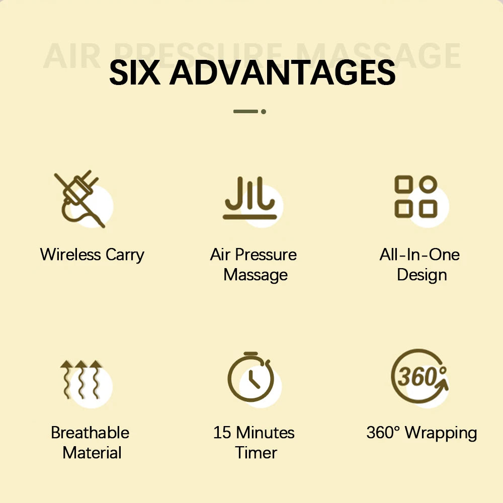 Wireless Air Pressure Leg and Calf Massager for Muscle Recovery
