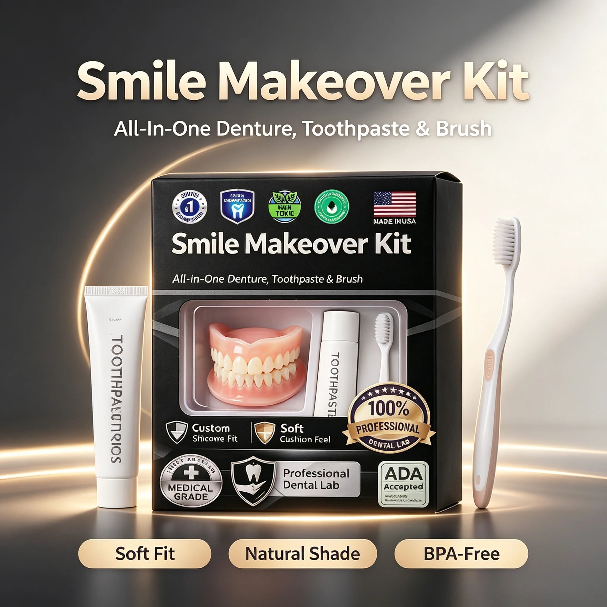 Moldable Silicone Instant Smile Denture Set - 5