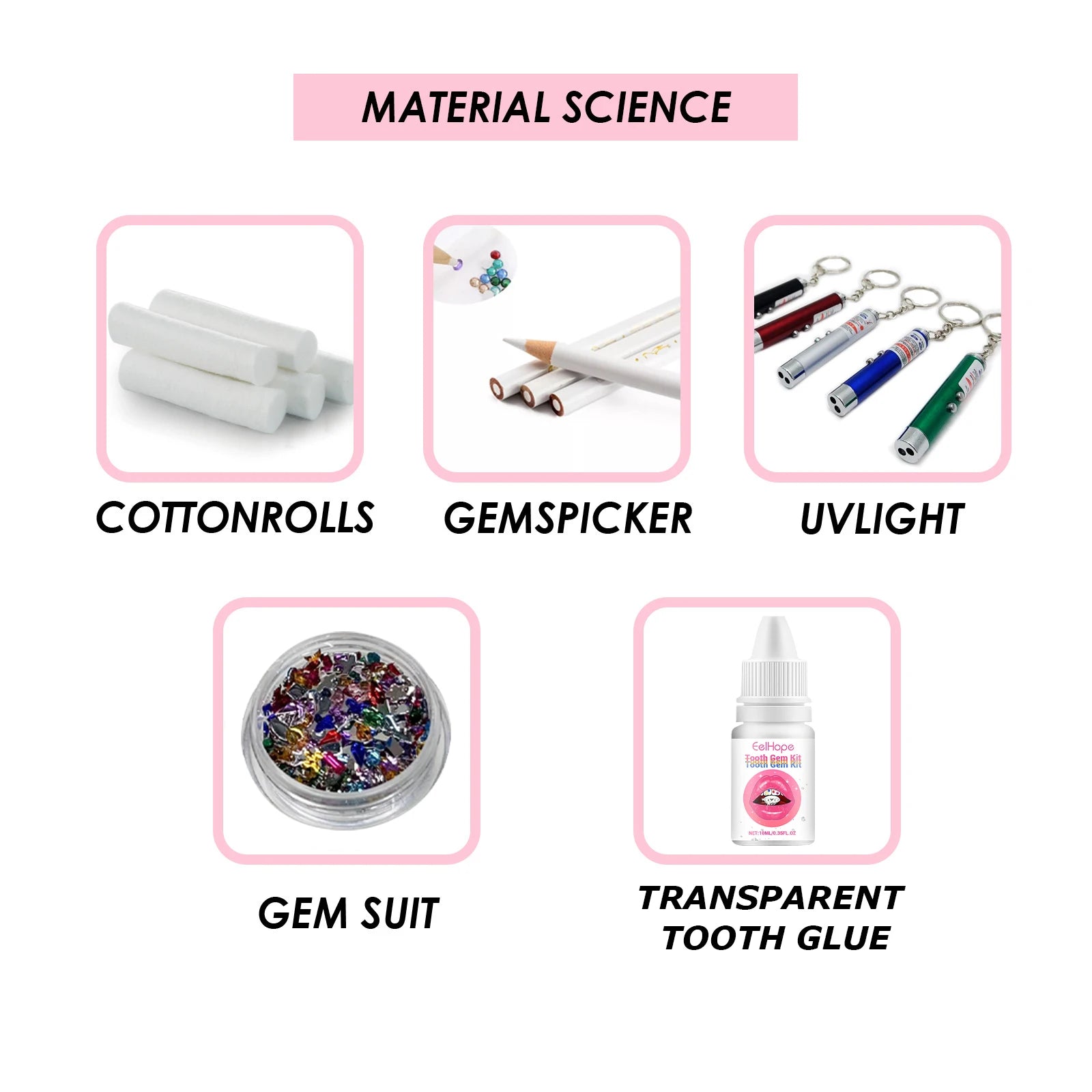 DIY Crystal Tooth Gem Jewelry Decoration Kit - 14