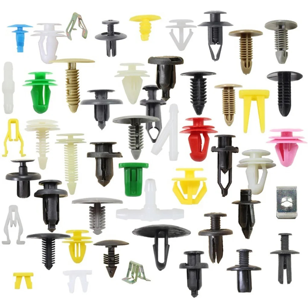 100 Piece Auto Bumper Fender Rivet Clip Fastener Set for Universal Cars