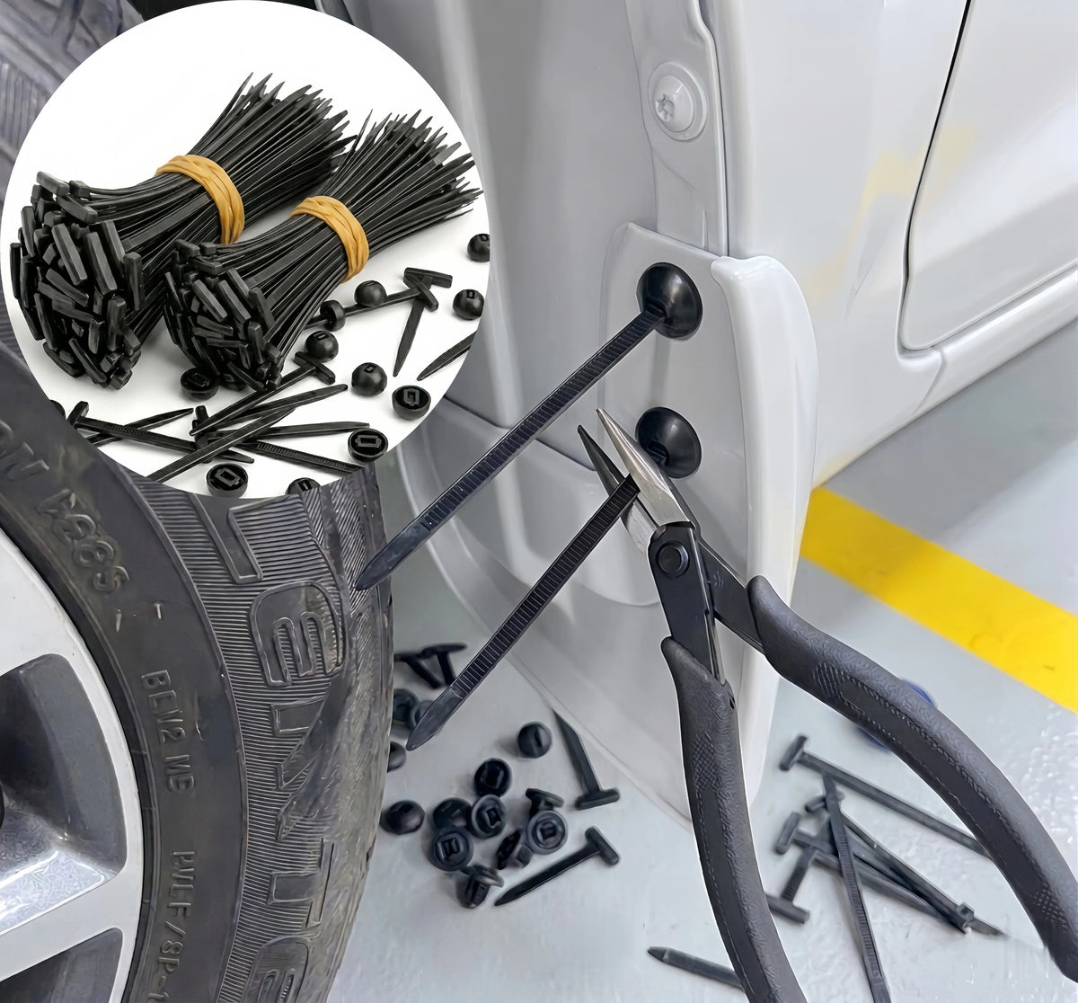 Universal Car Fender and Trim Cable Tie Fastener Kit