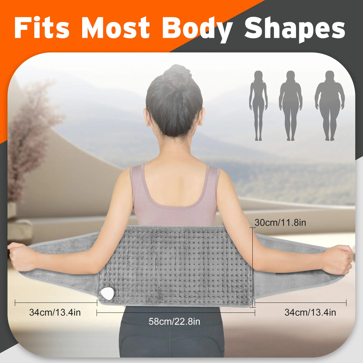 Electric Heated Lumbar Support Back Belt for Pain Relief