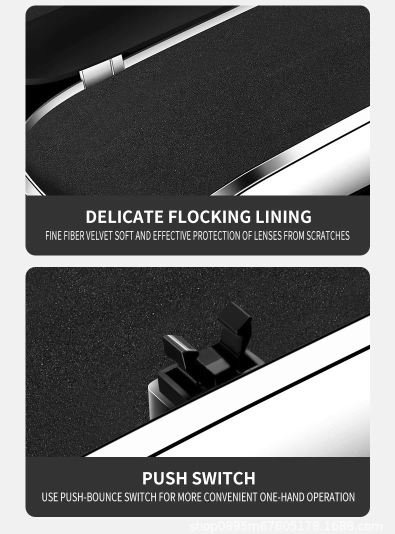 Portable Car Sun Visor Sunglasses Holder Case - 16