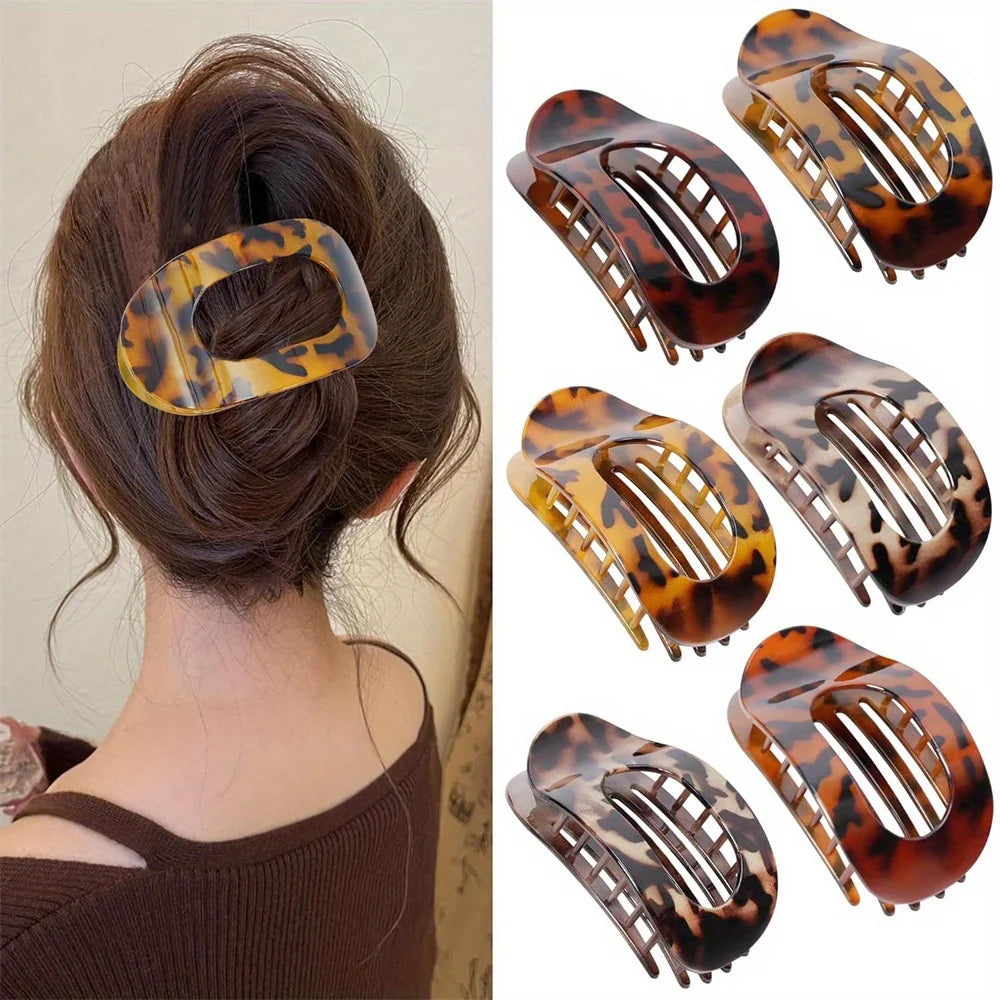 Matte Oval Flat Hair Clips for Women