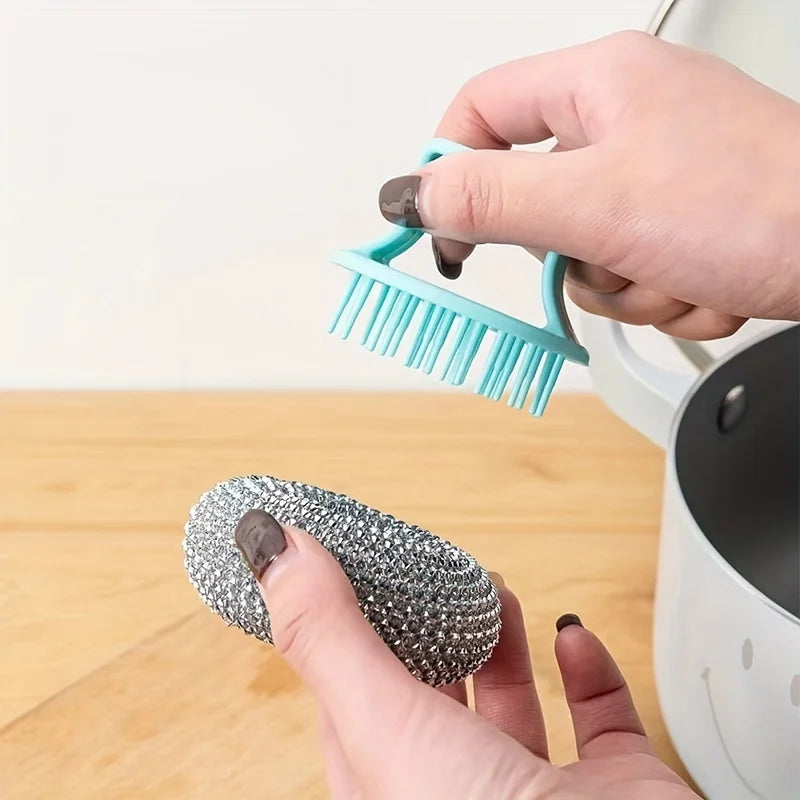 10 Pcs Nano Cleaning Sponge Set with Detachable Handles for Kitchen - 4