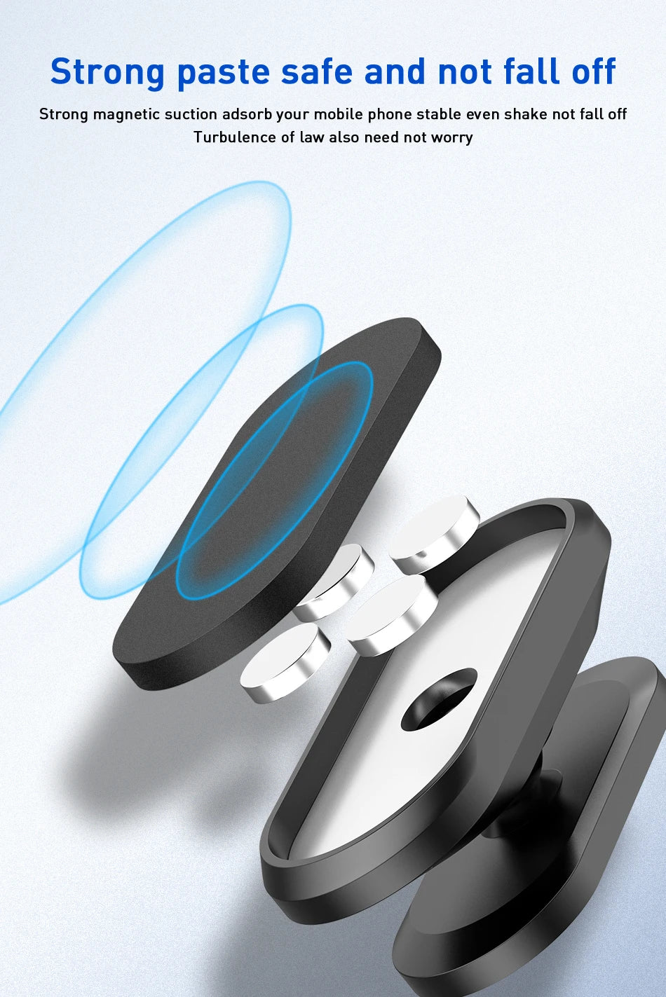 Magnetic Dashboard Car Phone Holder Mini Universal Mount - 3