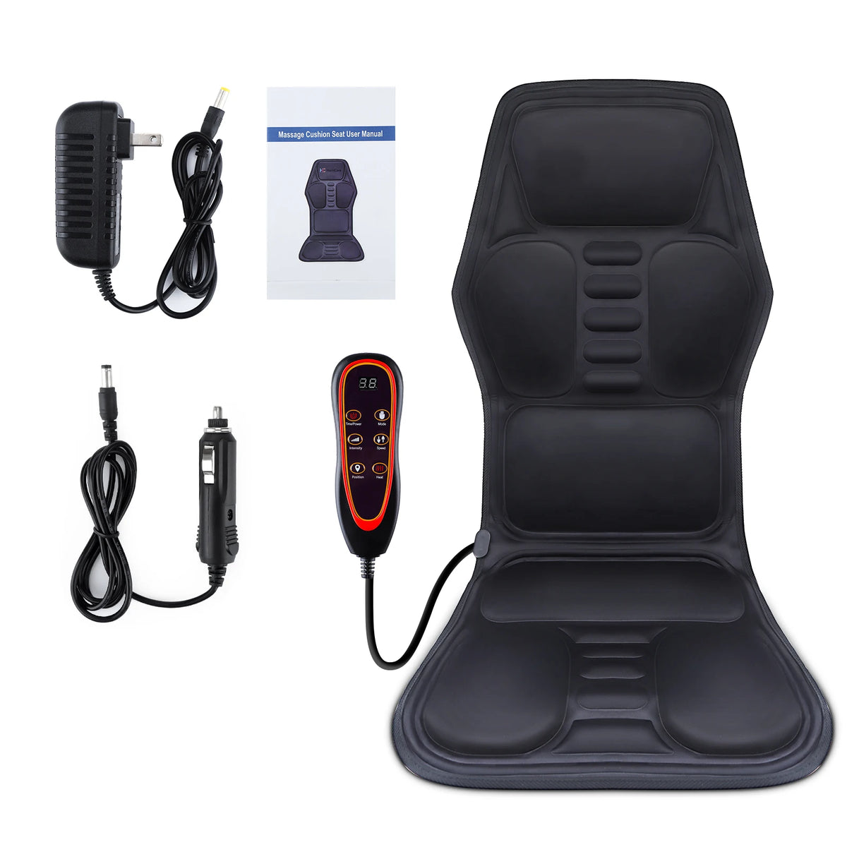 Full-Body Heated Vibrating Massage Chair Cushion
