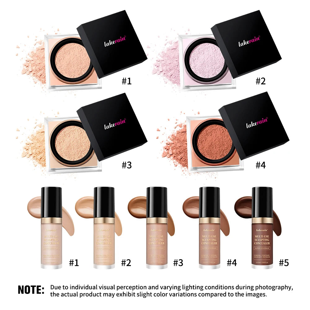 Face Makeup Concealer and Setting Powder Duo Set - 5