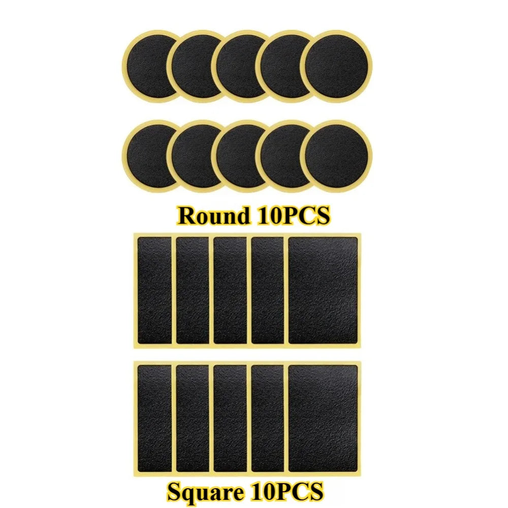 Glue-Free Bike Tire Puncture Repair Patch Kit - 17