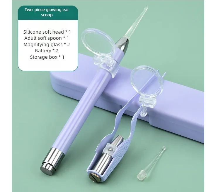 LED Illuminated Ear Wax Removal Kit with Tweezers - 22