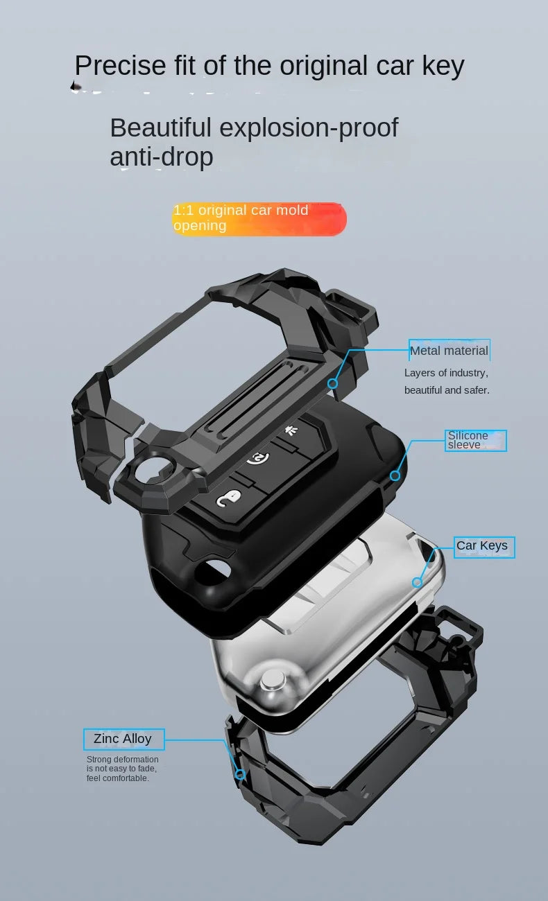 Protective Metal Key Fob Cover for Jeep and Dodge