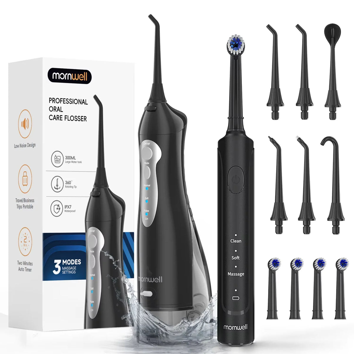 Portable Electric Water Flosser and Toothbrush Set