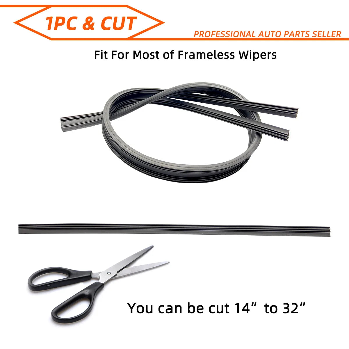 Universal Car Windshield Wiper Blade Rubber Refill Strips 6-Pack - 6