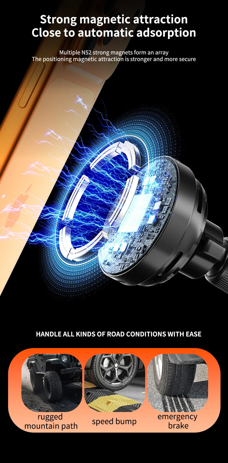Magnetic Wireless Car Charger Mount for Tesla and EV Screens